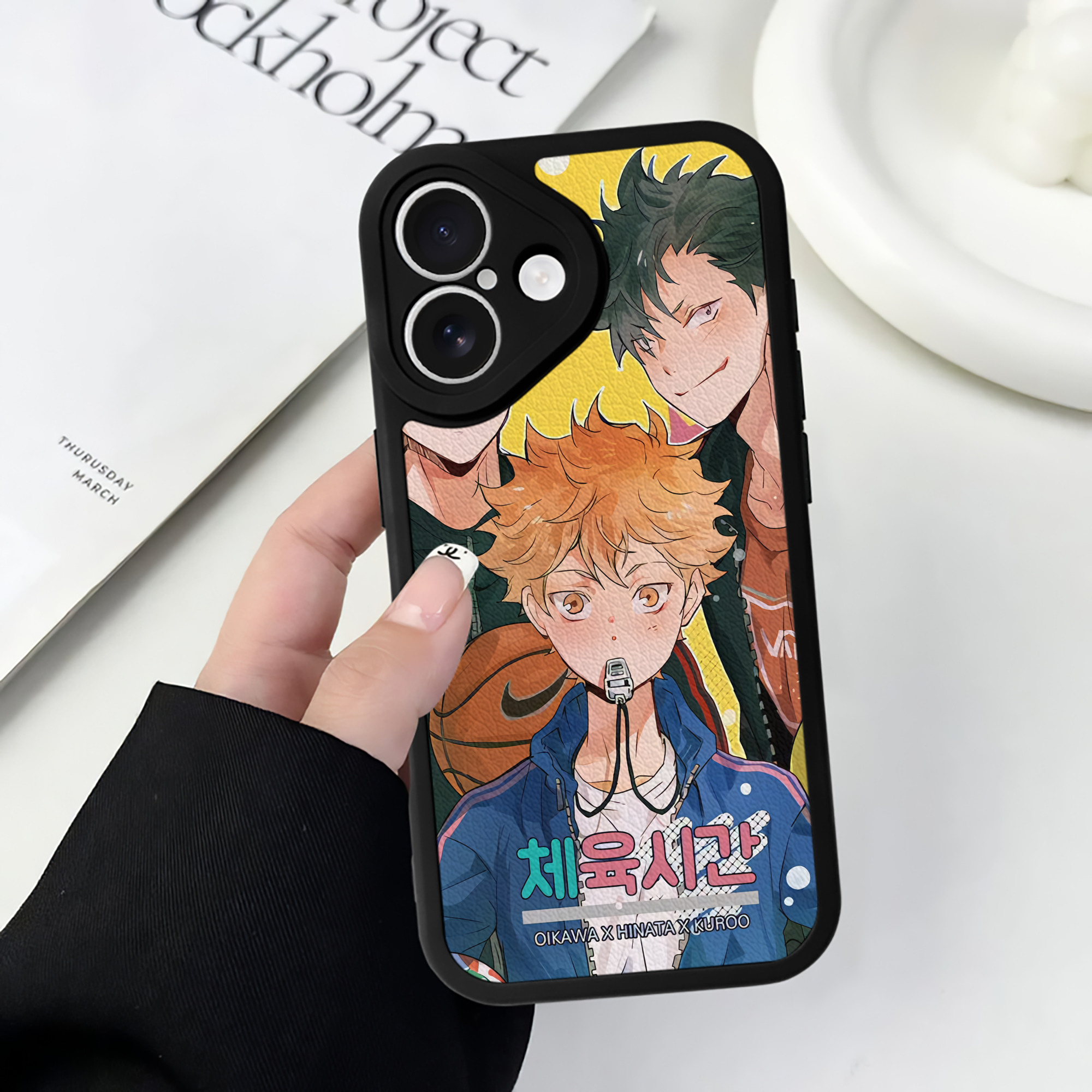 （画像用） ハイキュー!! Haikyu!! 【iPhone 16シリーズ対応】シリコンスマホケース（レザー調） 材質：シリコン